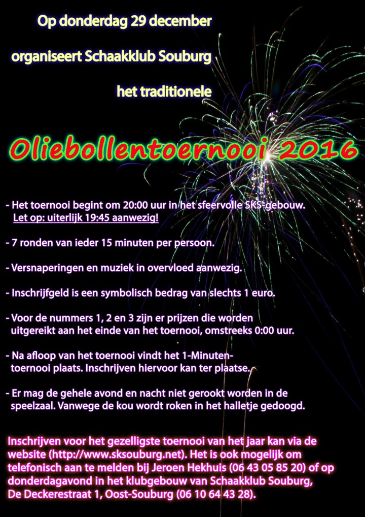 Aankondiging Oliebollentoernooi 2016