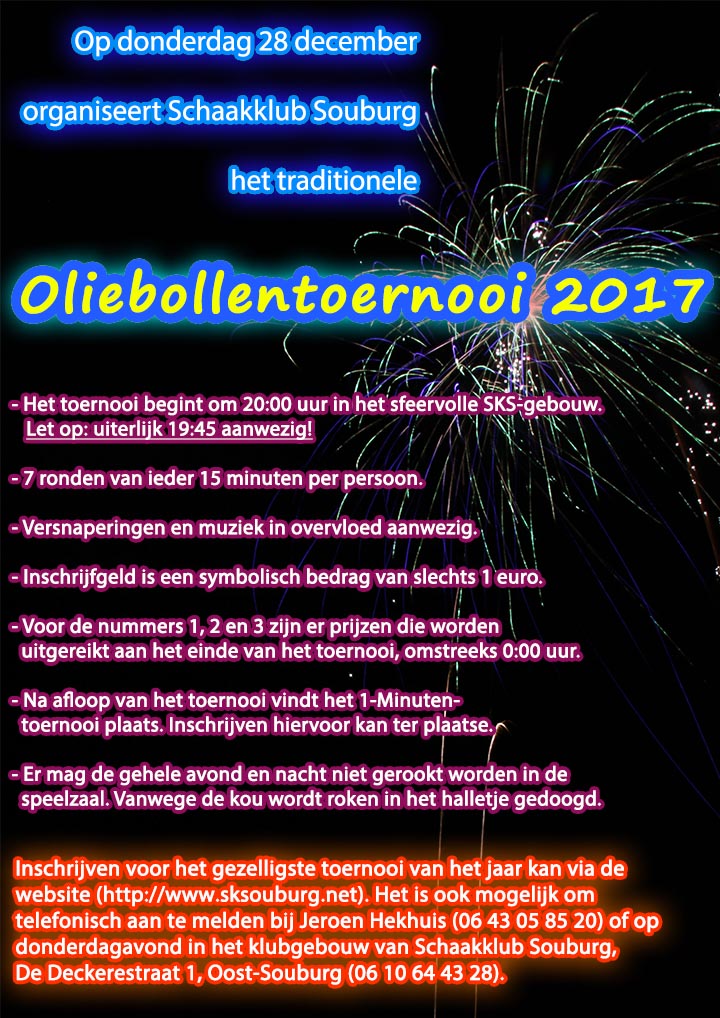 Aankondiging Oliebollentoernooi 2017