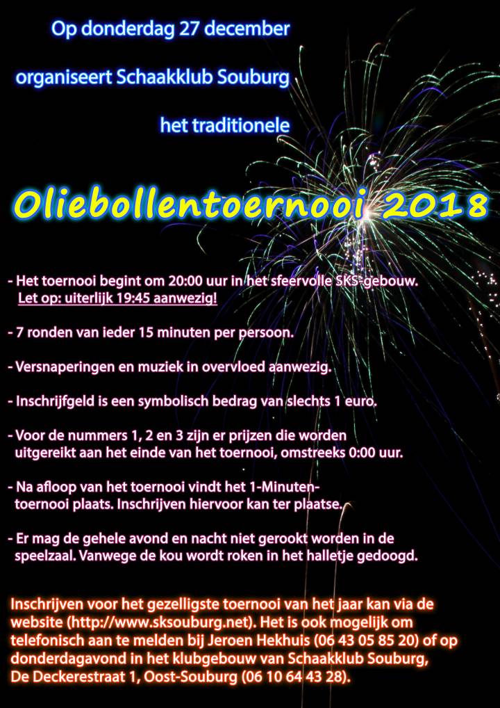 Aankondiging Oliebollentoernooi 2018