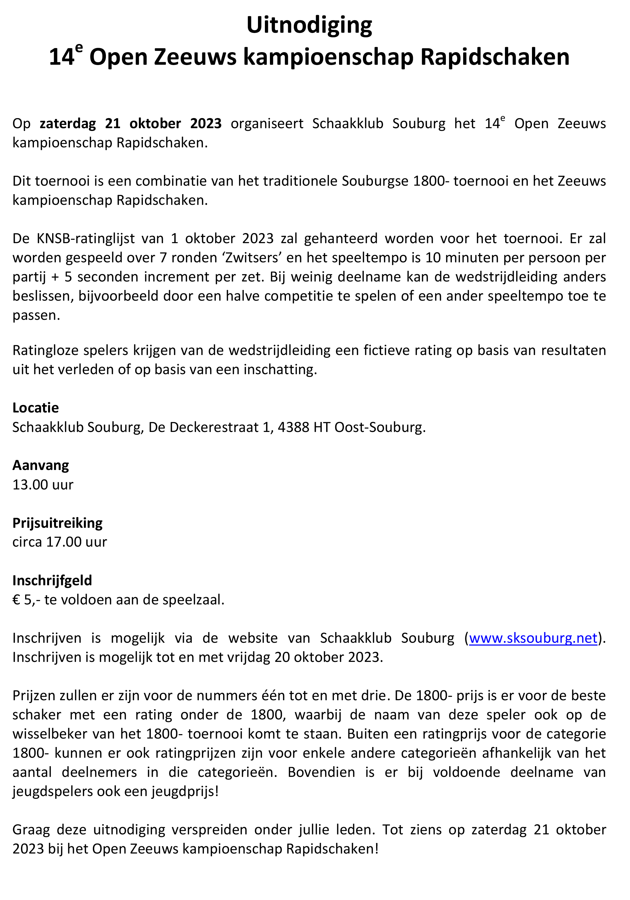 2324 Uitnodiging ZK Rapidschaken 2023